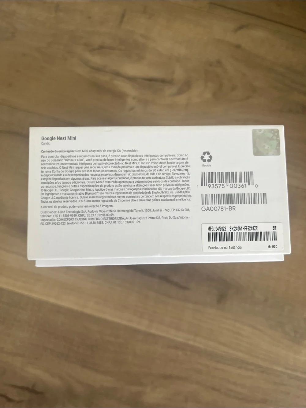 Google Nest Mini — Second Generation Smart Speaker Euro Plug w Adapter Tech